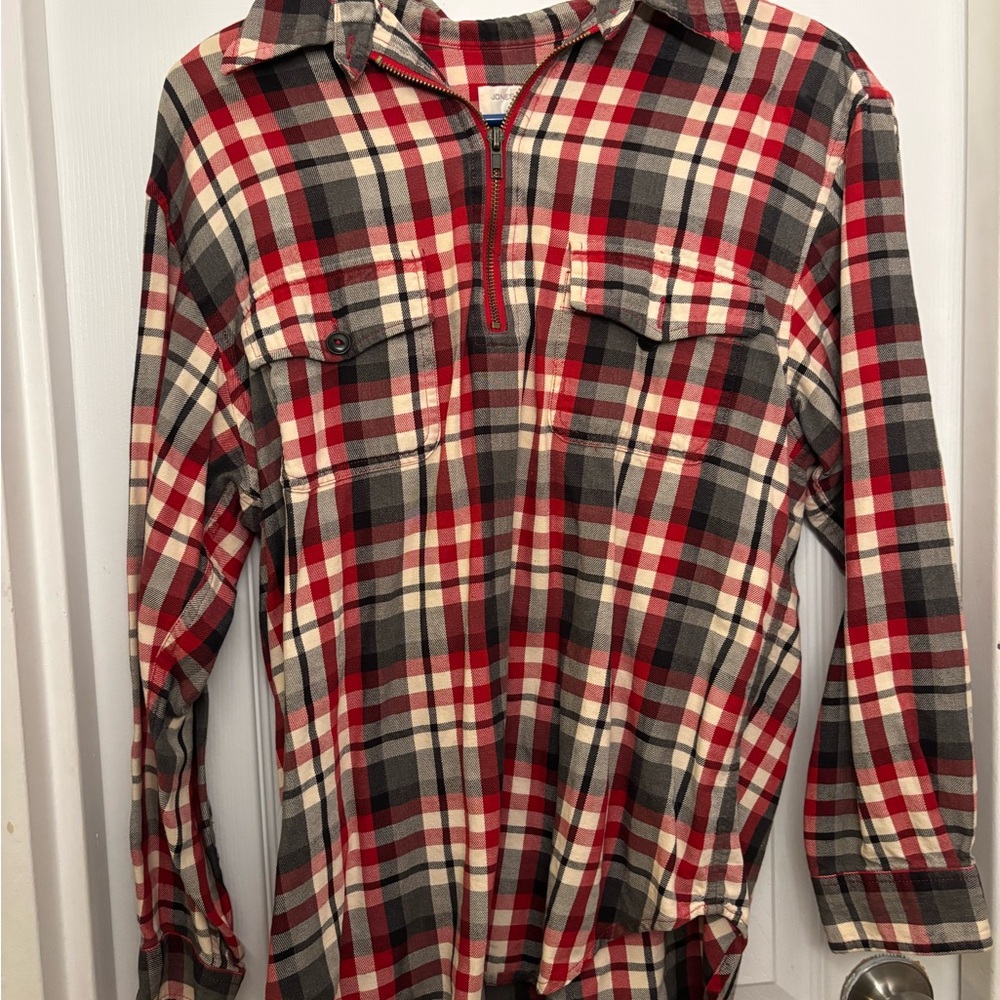 🍍2 for $20! Jones New York Quarter Zip-Up Flannel